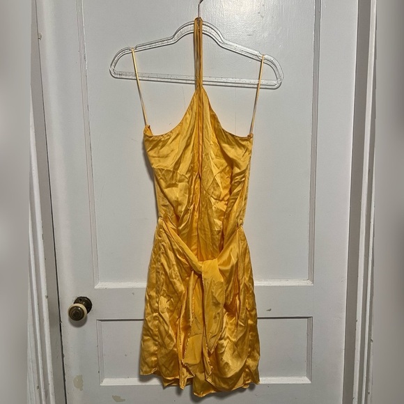 Amanda Uprichard Marrone Silk Dress $290 Size L LIKE NEW - Picture 2 of 6